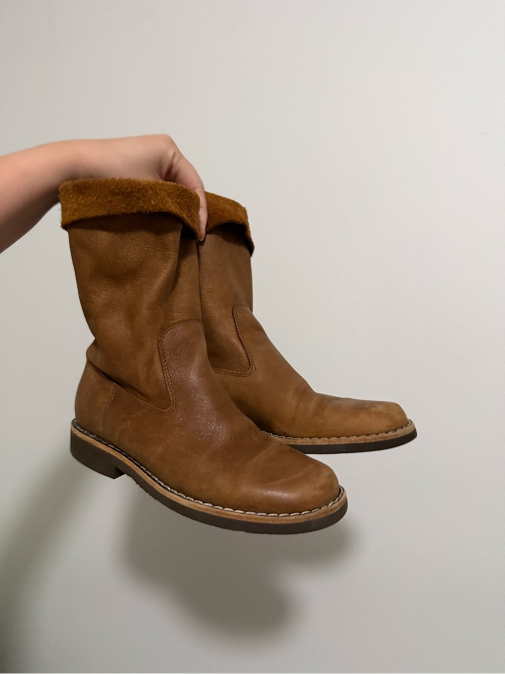 Roots Classic Women's Brown Leather Mid-Calf Boots